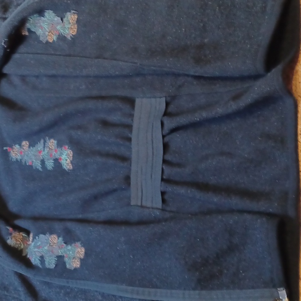 Vintage Art Unlimited Sportswear Women's Black Fleece Embroidered Jacket XL - Picture 8 of 8